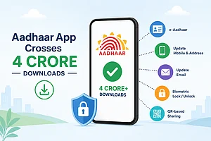 AI generated : Aadhaar App Crosses 4 Crore Downloads