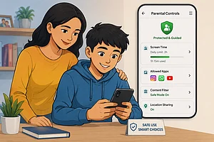 AI generated : Government Measures To Address Digital Addiction Risks Among Children In India