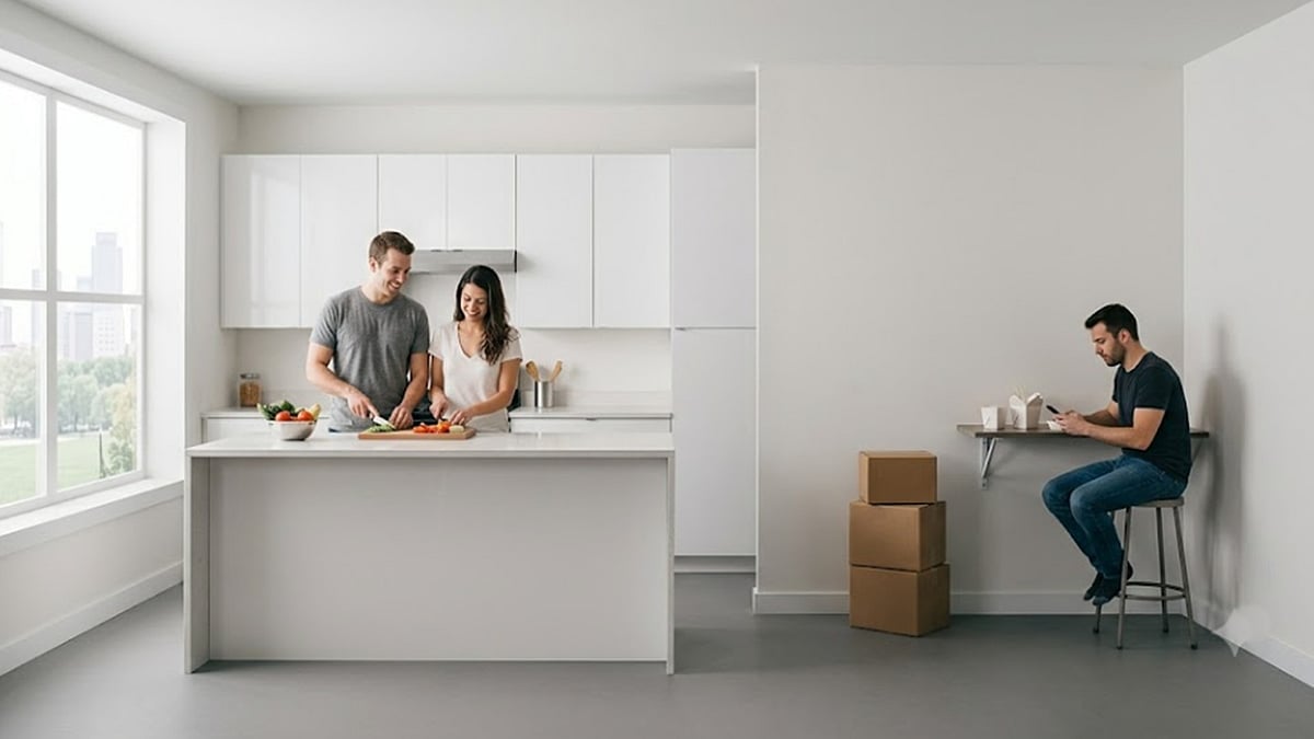 For bachelors, a home can be a convenient stop. For couples, it is more likely to be a place they want to settle into.  - AI Image