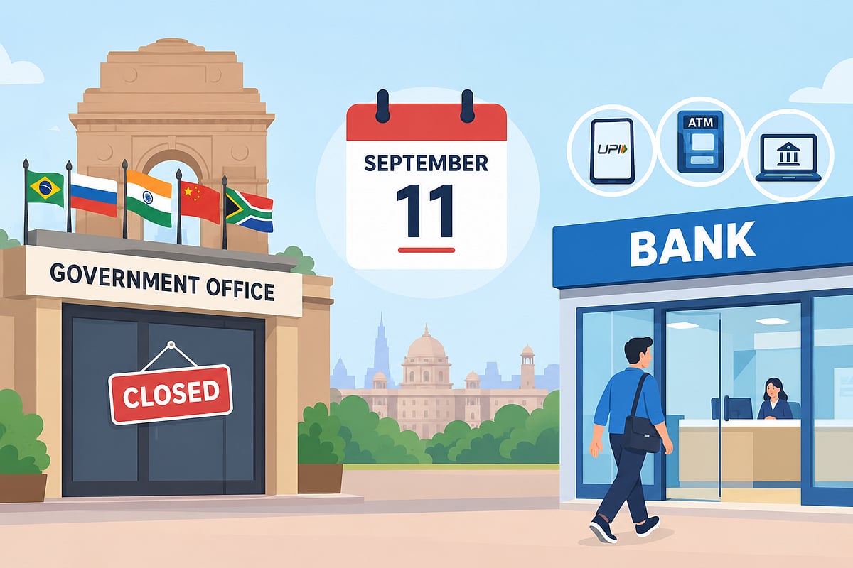AI generated : Delhi Bank Holiday September 11: Check BRICS Summit Office And Bank Closures