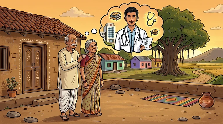 Elderly parents pledge pension cards for son's MBBS admission - AI