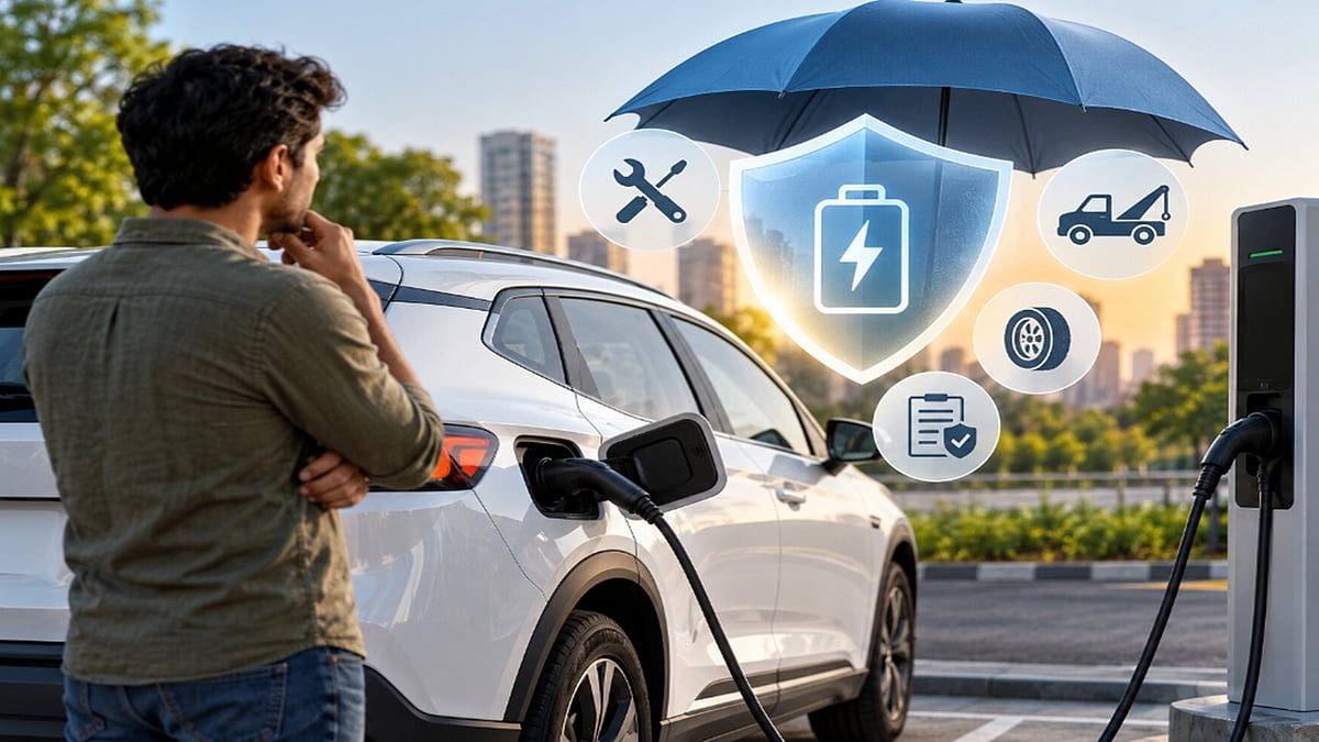 AI Image : An EV can reduce day-to-day running expenses, but an unexpected repair can quickly eat into those savings. Choosing insurance, therefore, calls for more than comparing premiums. 