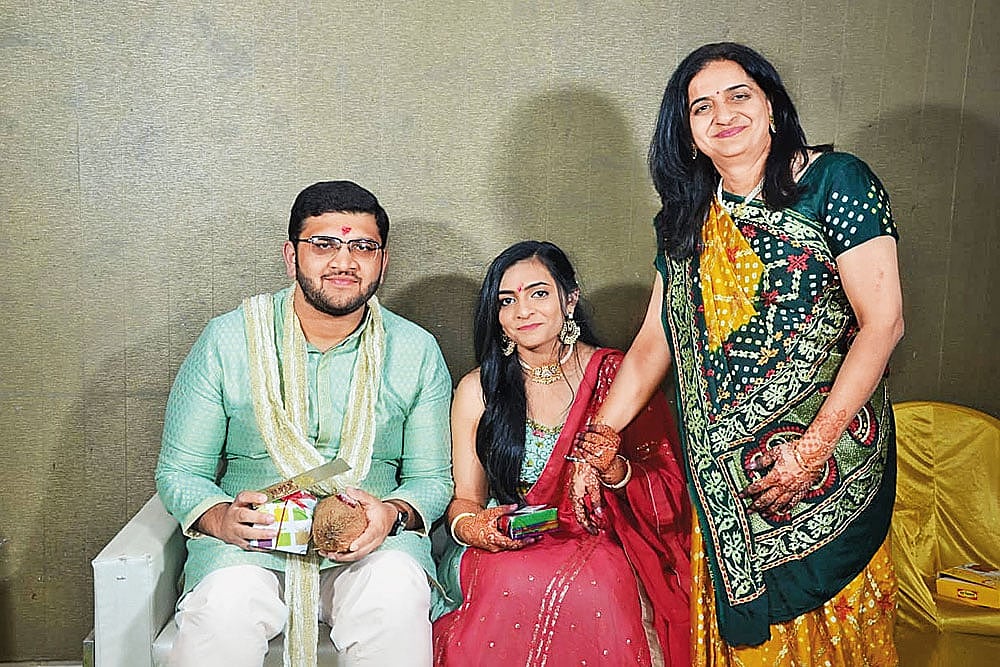 Left to Right: Dr. Parantap Trivedi (son-in-law), Dr. Meha Pathak Trivedi (daughter) and Mrs. Vibha Pathak : Left to Right: Dr. Parantap Trivedi (son-in-law), Dr. Meha Pathak Trivedi (daughter) and Mrs. Vibha Pathak