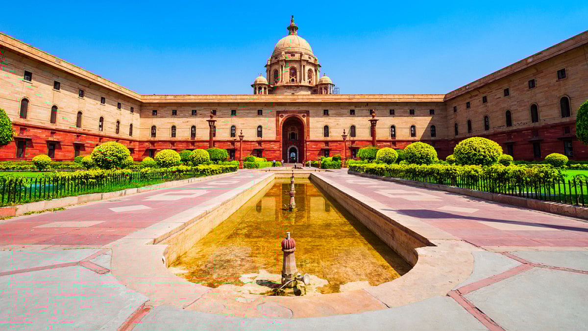 Ministry of Finance and Ministry of Home Affairs building at Rajpath in New Delhi, India