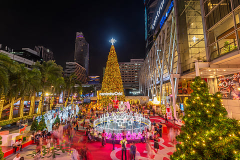 Christmas lighting at Central World in Bangkok
