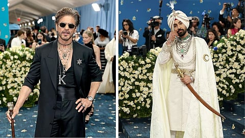 Actor Shah Rukh Khan and singer Diljit Dosanjh at the Met Gala 2025