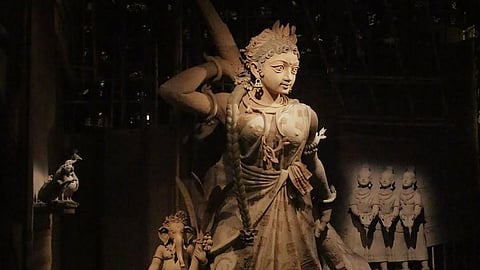The stunning Durga idol at Tala Prottoy’s Durga Puja pandal in Kolkata