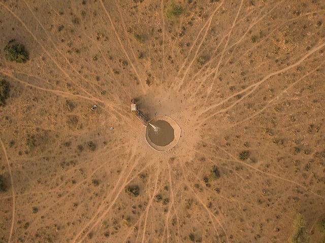 Aerial drone shot of the Thar landscape