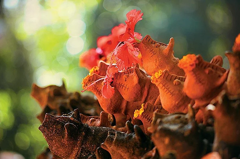 In the area of Coorg (Kodagu), terracotta tradition may be traced from the Megalithic
period. A few terracotta figurines are known from the dolmen site of Moribetta (Cole
1868 and 1869)