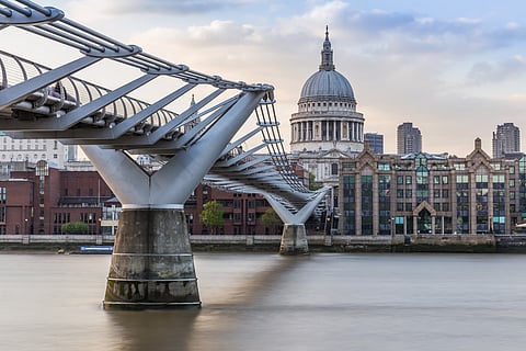 Millennium Bridge and St. Paul's Cathedral in London