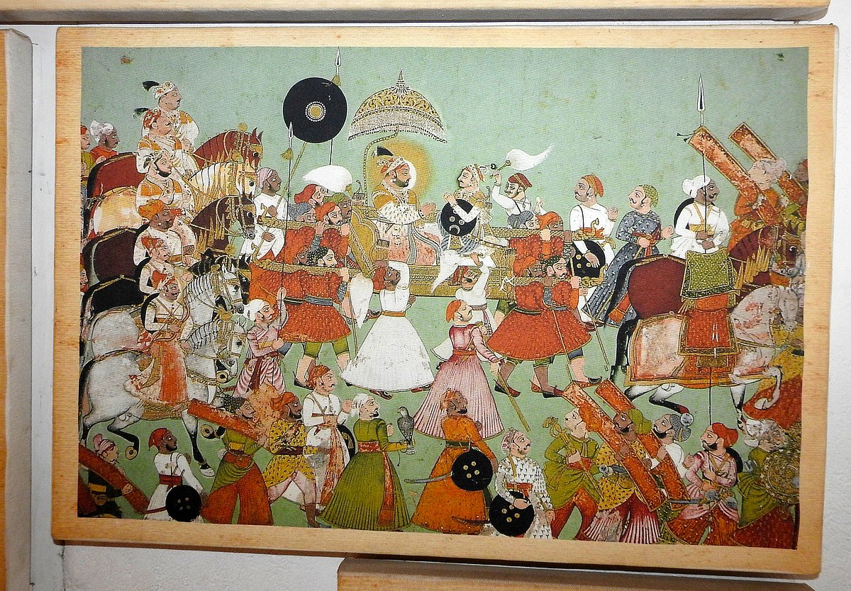 Rajasthani Painting depicting falconry, Mehrangarh Museum, Jodhpur