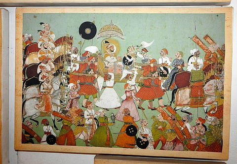 Rajasthani Painting depicting falconry, Mehrangarh Museum, Jodhpur
