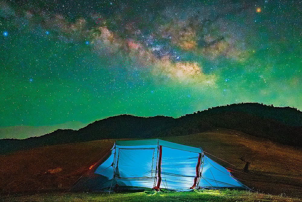 The green skies are due to a phenomenon called airglow