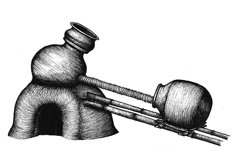 Post fermenting in an earthen pot, the juice is distilled