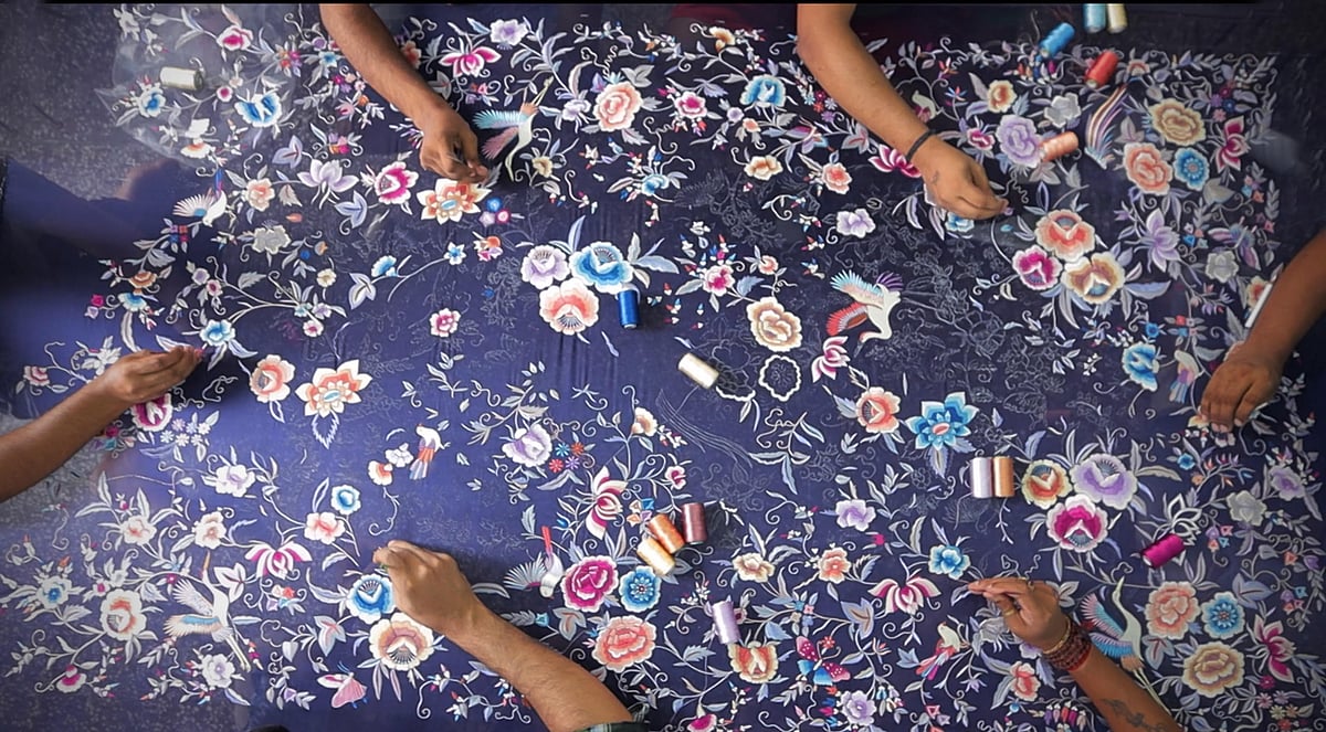 His designs prominently feature Persian patterns