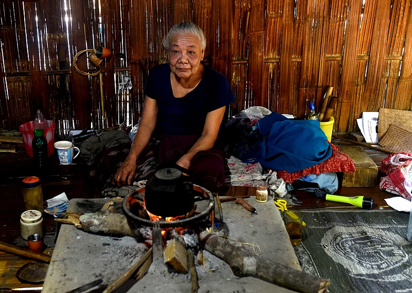 Chowkims mother at her house in Wagun village.