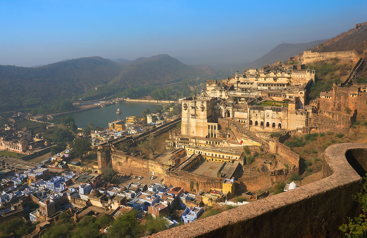The Taragarh Fort, so named because of its layout like a tara (star)
