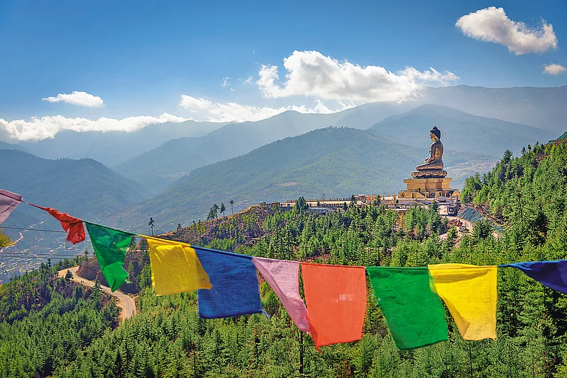 Great Buddha Dordenma is a gigantic Shakyamuni Buddha statue in the mountains of Bhutan