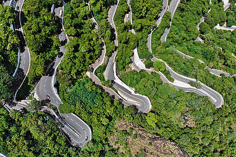 Beautiful view of the 22 hairpin bends leading to Yercaud from Salem