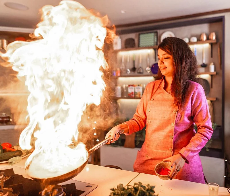 Chef Aanal Kotak in her natural habitat