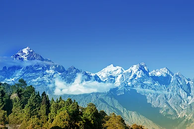 Shutterstock : Beautiful view of the Himalayan mountains in Ravangla, Sikkim
