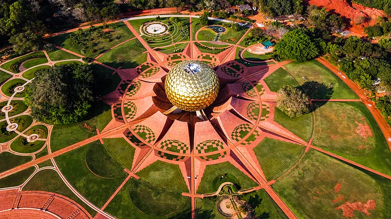 Auroville in Puducherry is a hub of spiritual travel