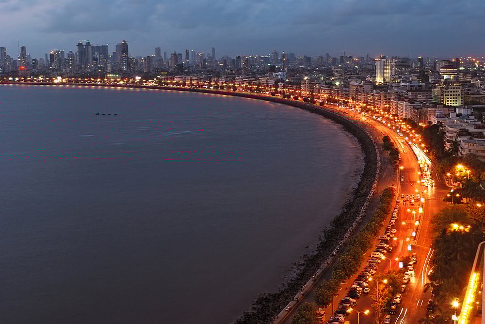 Aerial view of Marine Drive, Mumbai