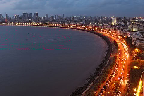 Aerial view of Marine Drive, Mumbai