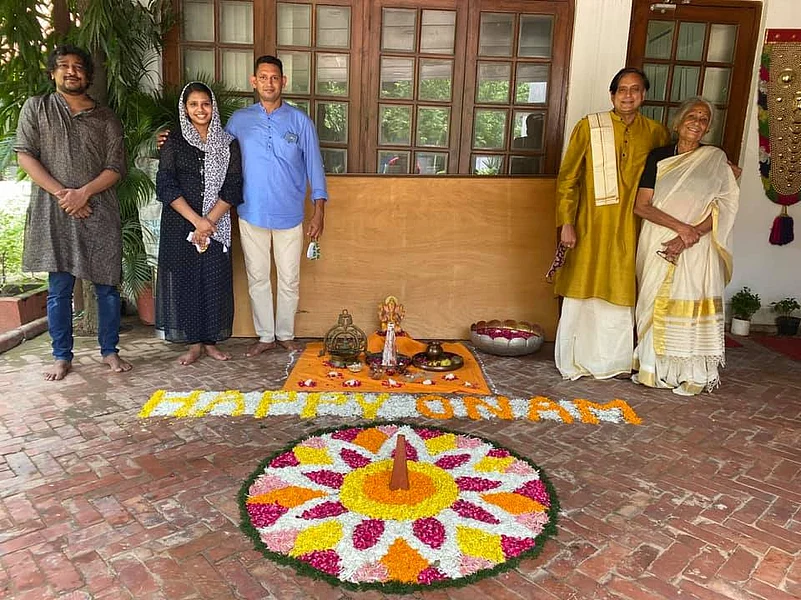 Tharoor celebrating Onam