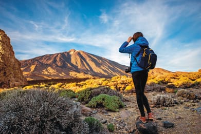 Photo: Shutterstock : Teide National Park is characterised by jagged, rust-coloured rock formations
