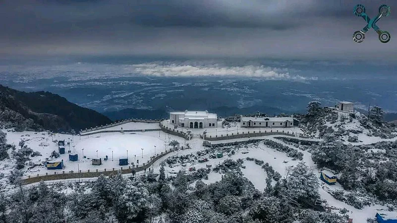 The heritage property after snowfall