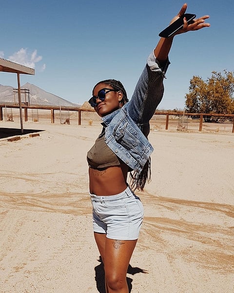 The Black Explorer founder Ella Paradis, on a stop while journeying on Route 66