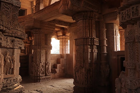Interior of Sas-Bahu Temple