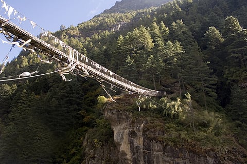 Suspension bridge over Bhote Kosi