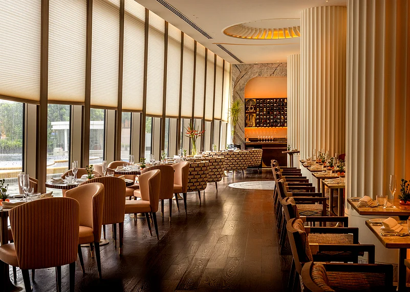 The interiors of Indian Accent, Mumbai