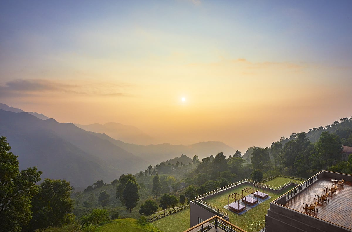 Take in the view of the misty valleys from the comfort of your room