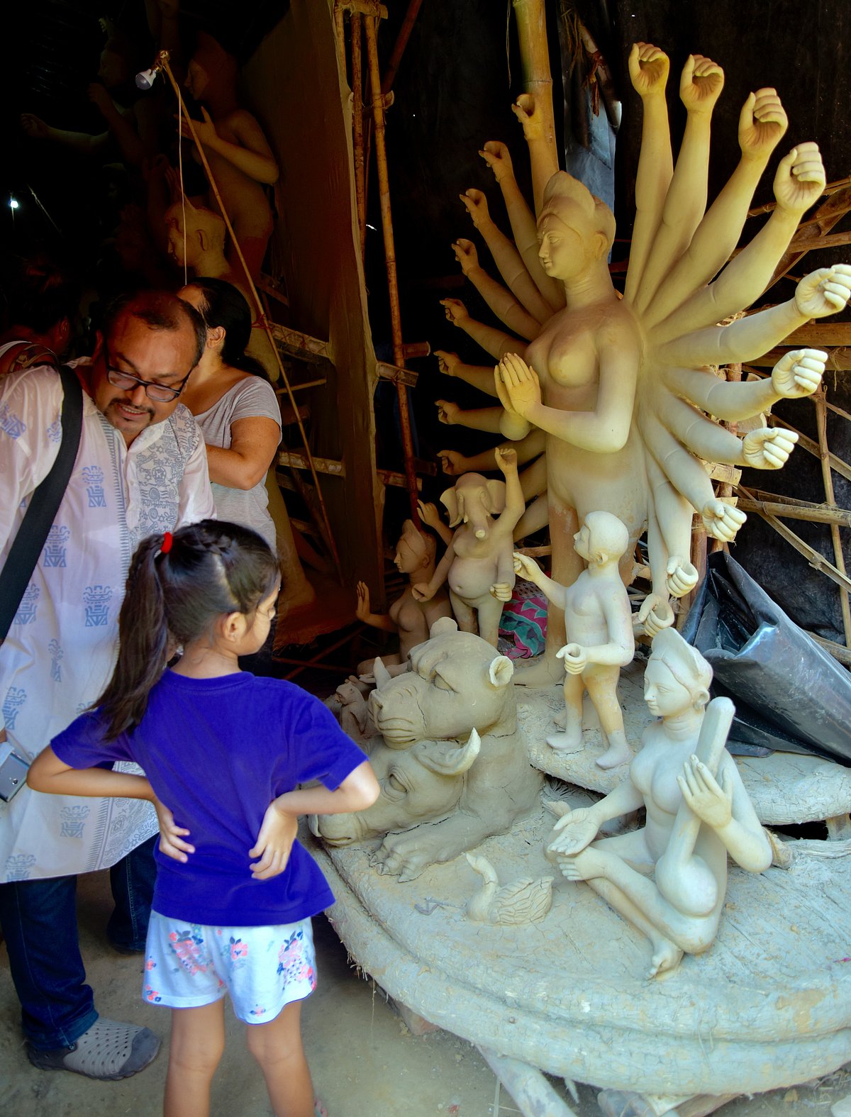 Inspecting a Durga Maa idol