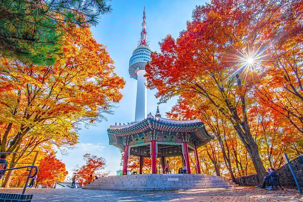 Namsan Tower and pavilion in Seoul