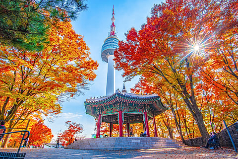 Namsan Tower and pavilion in Seoul