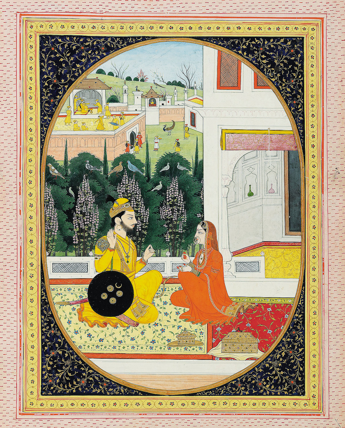 Courtesy: Sothebys : The month of Magh from the 12 illustrations of Baramasa from Kangra, circa 1820, sold at a Sothebys auction in September 2021 for USD 63,000