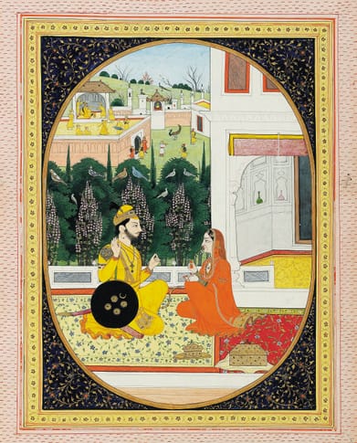 Courtesy: Sothebys : The month of Magh from the 12 illustrations of Baramasa from Kangra, circa 1820, sold at a Sothebys auction in September 2021 for USD 63,000