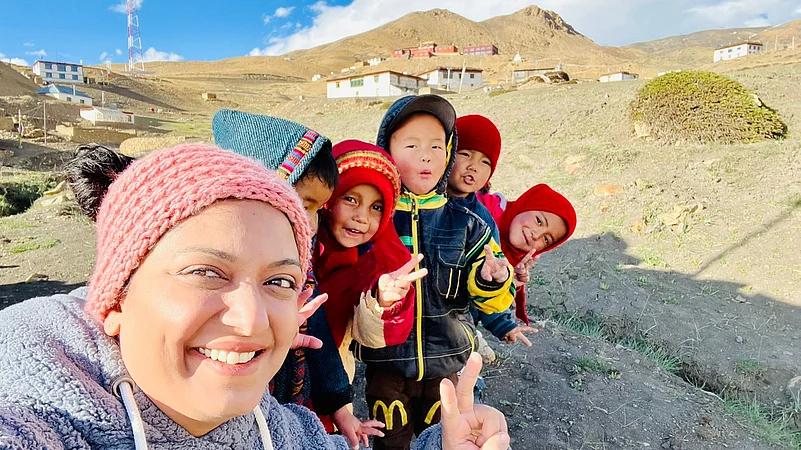 Portia with her students