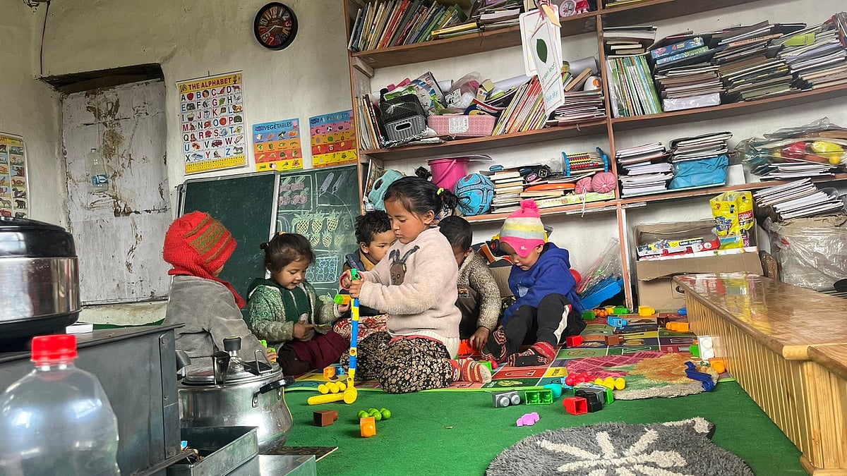 Students participating in a classroom activity