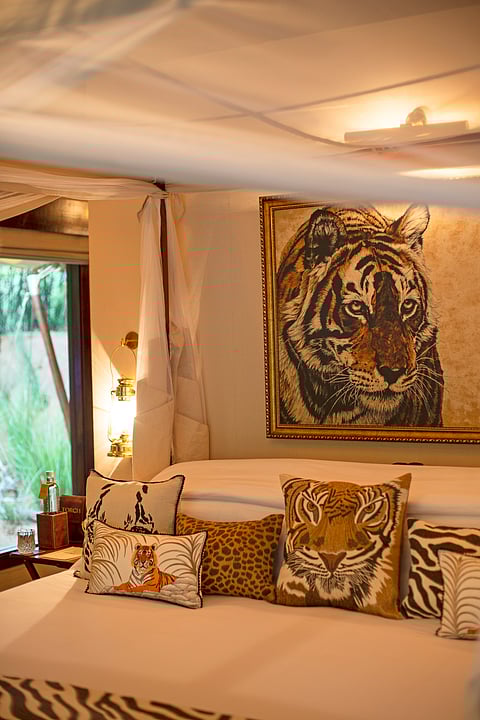The interiors of a tented accommodation at SUJAN Sher Bagh