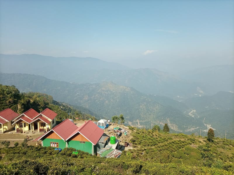 Scenic beauty of Ahaldara viewpoint in Sittong, Darjeeling.