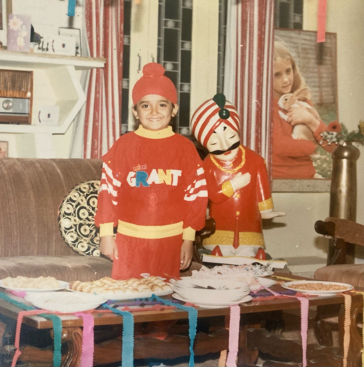 The authors cousin posing with the Maharaja