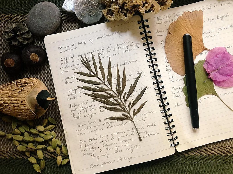 The authors writing table