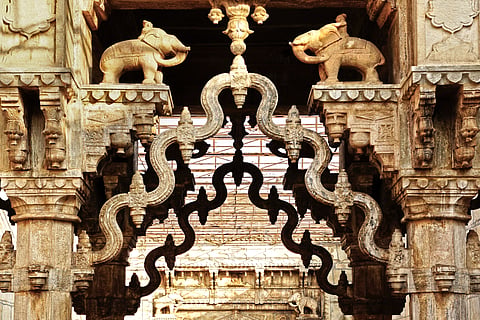 Elephant statues at Raniji Ki Baori