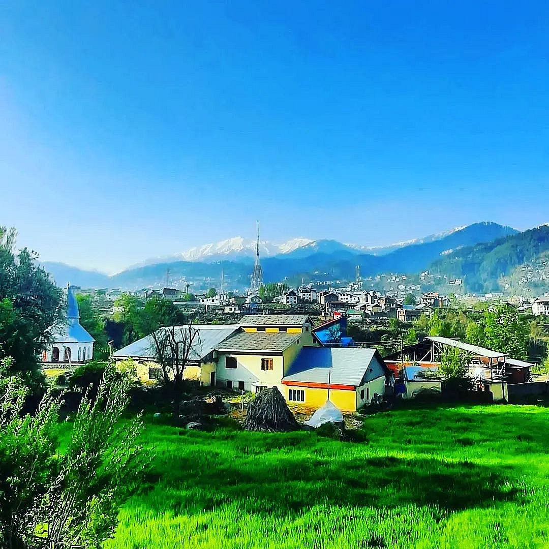 Lush greenery surrounds the entire town