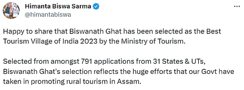 Tweet by Assam CM Himanta Biswa Sarma